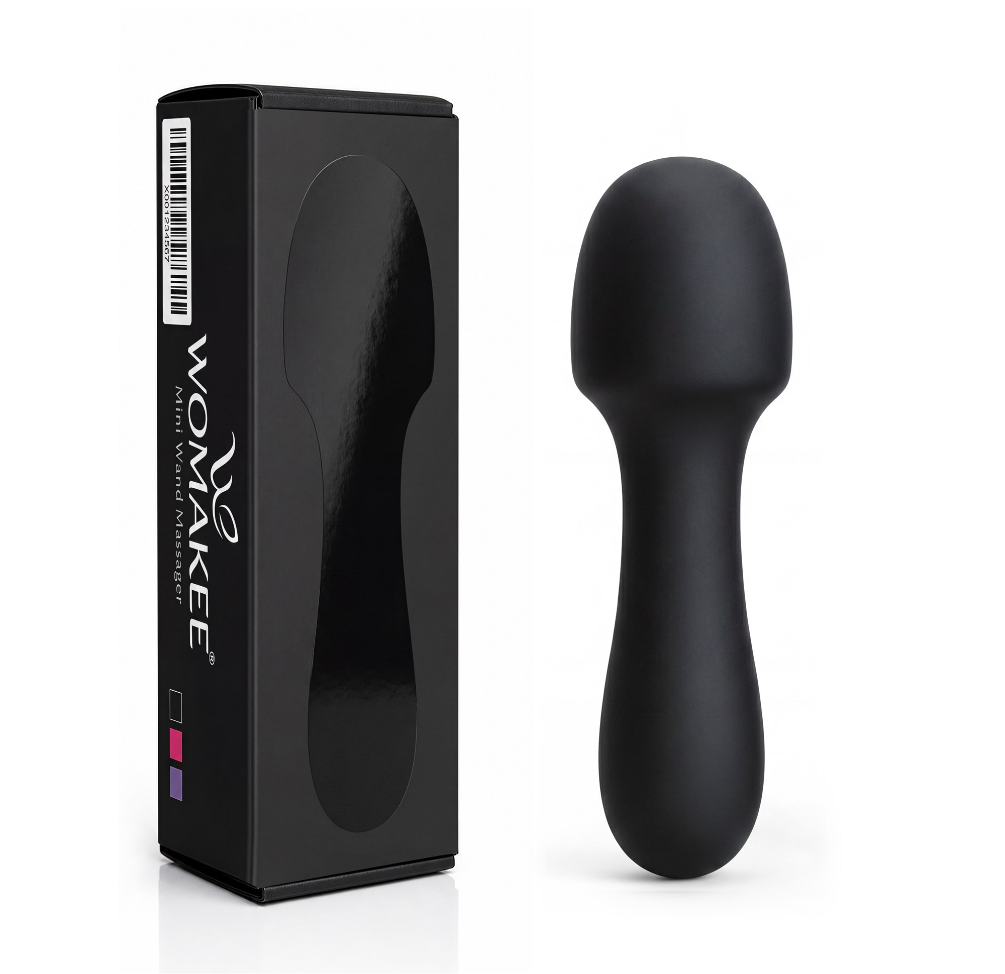 womakee Mini Wand Massager - Midnight Black