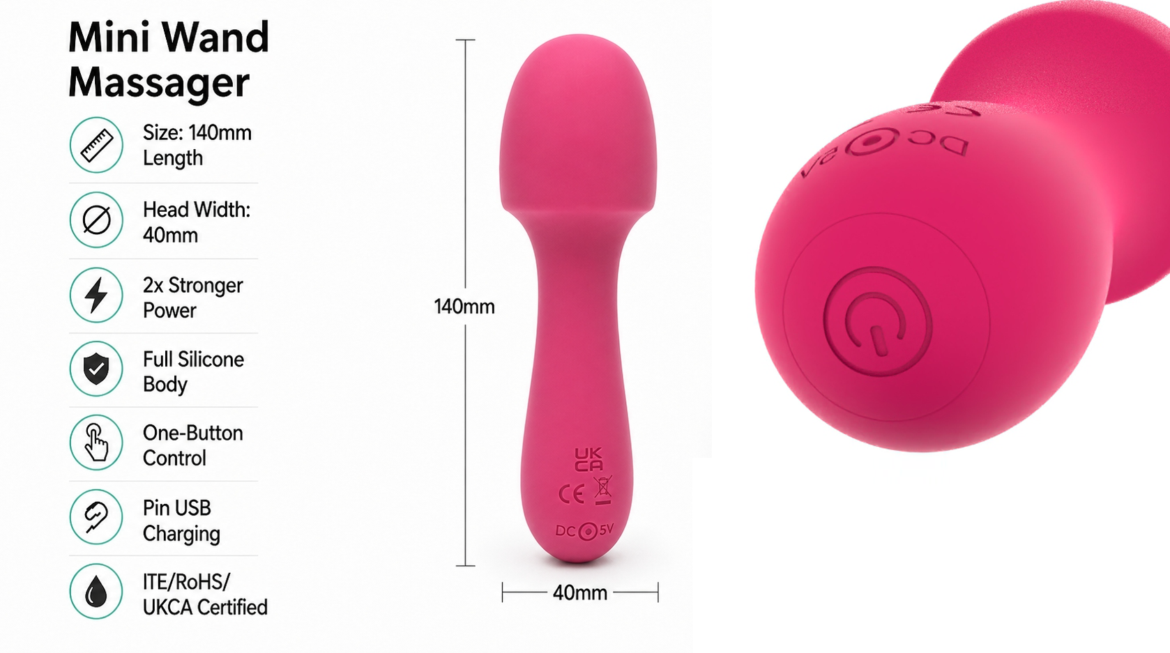 Mini Wand Massager - Size and Specifications